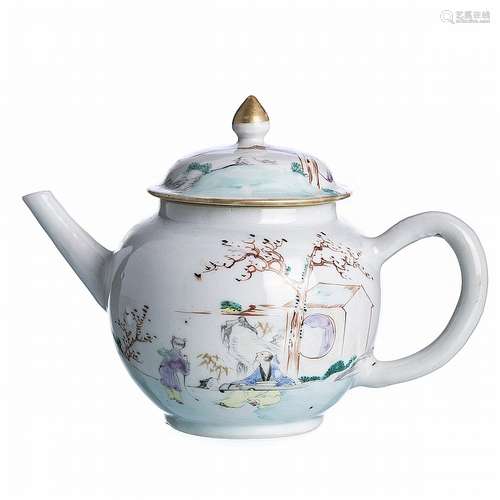 Chinese porcelain 'scholar' teapot, Qianlong