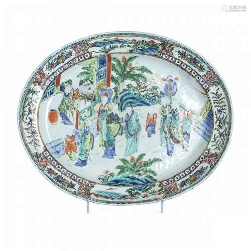 Platter 'figures' in chinese porcelain, Minguo