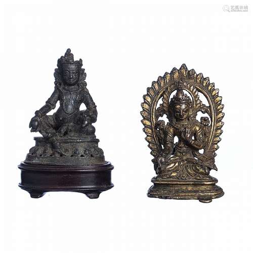 Two bronze Bodhisattva, Tibet