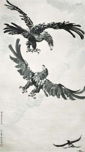 Xu Beihong Hawks in Flight 徐悲鸿(1895 - 1953) 鹰击长天