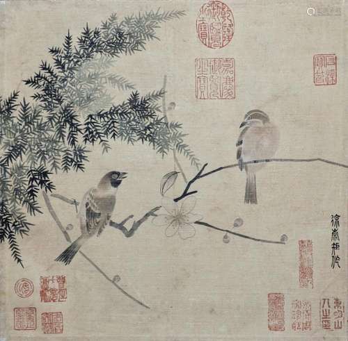 Xu Chongju Northern Song Dynasty Chipping Birds 北宋 徐崇矩(生卒不祥) 好鸟枝头学唱歌