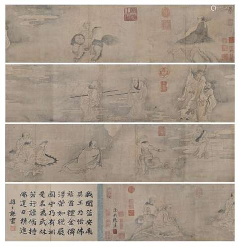 Zhang Wo Yuan Dynasty Luohan 元 张渥(生卒不祥) 罗汉图卷