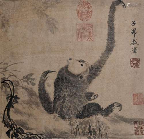 Zhao Mengfu Yuan Dynasty Ape 元 赵孟頫(1254 - 1322) 猿戏图