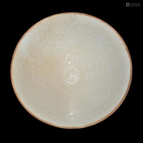 Song Dynasty, A Molded Dingyao Floral Plate 宋 定窑印花花卉纹盘