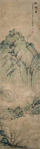 Du Qiong Ming Dynasty Waterfall 明 杜琼(1396 - 1474) 流泉有知音