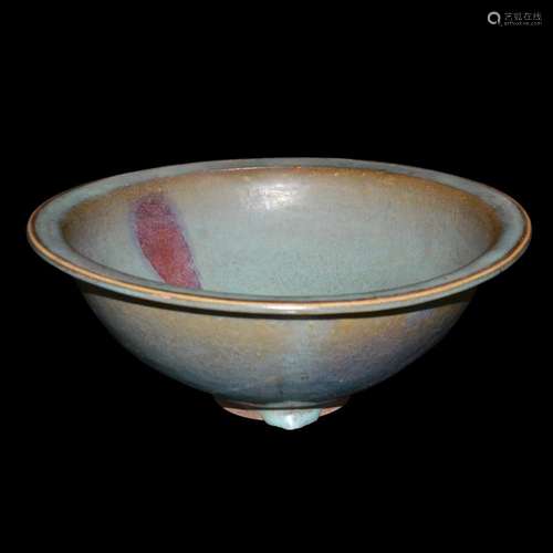 Southern Song, A Large Junyao Purple-Splashed Grayish-Blue Bowl 南宋 钧窑 青灰釉紫斑大海碗