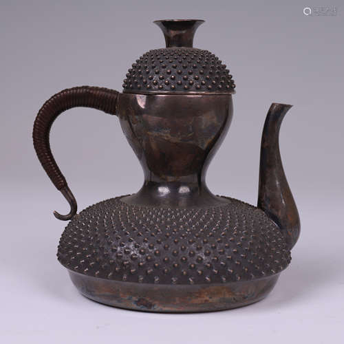 SILVER INLAID TEA KETTLE