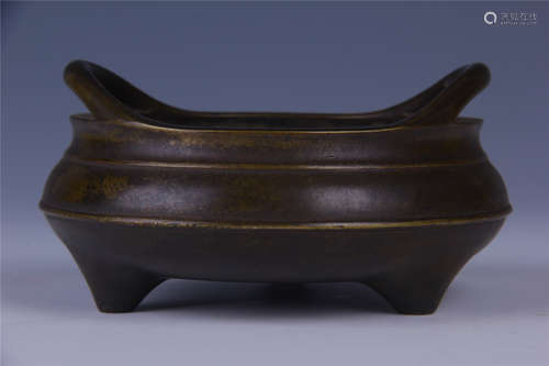 CHINESE BRONZE TRIPOD CENSER