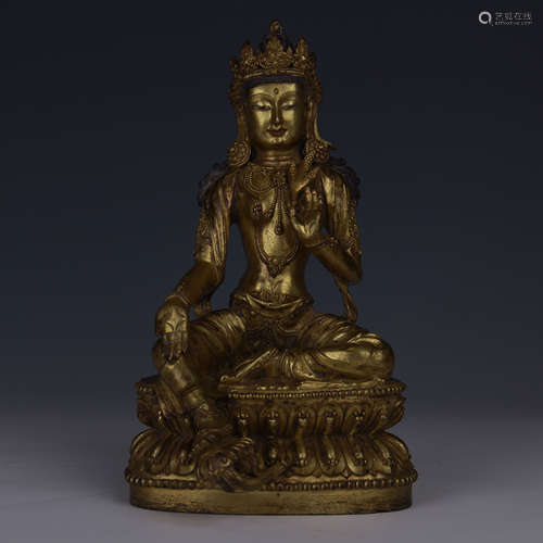 GILT BRONZE TARA BUDDHA