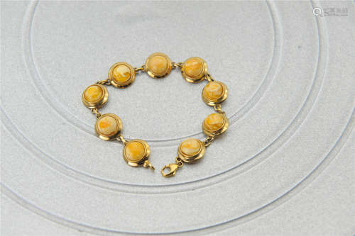 ART-DECO-BRACELET OF AMBER,GERMAN