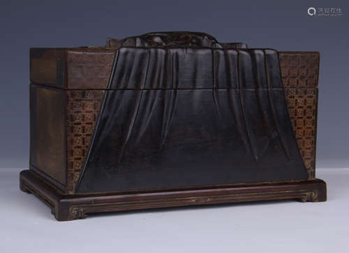 CHINESE HUANGHUALI WOOD INLAID RED SANDALWOOD JEWELRY CASE