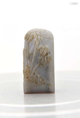 AN INSCRIBED SHOUSHAN STONE OF BAMBOO SEAL