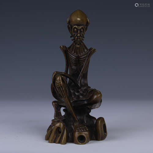 BRONZE CAST RIBBED ARHAT