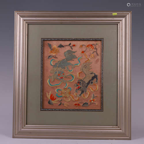 CHINESE FRAMED SILK EMBROIDERY