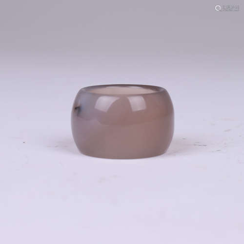 GRAYISH AGATE THUMB RING