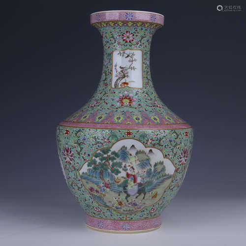 CHINESE FAMILLE ROSE OPEN FACE VASE?