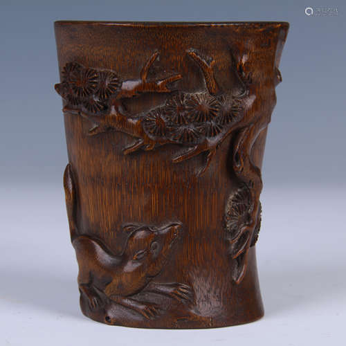 CHINESE BAMBOO BRUSH POT