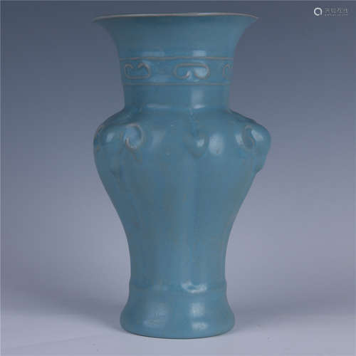 RU KILN BLUE MONOCHROME GU VASE