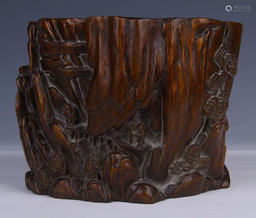 CHENGXIANG WOOD LANSCAPE BRUSH POT