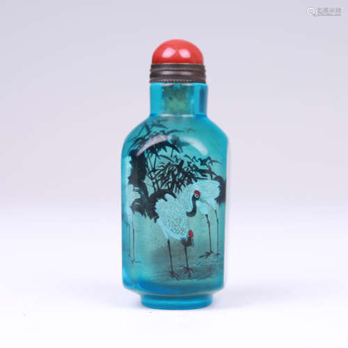 GLASS OF CRANE SNUFF BOTTLE