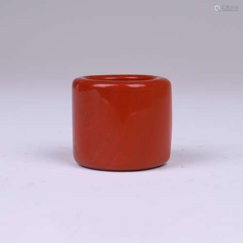 RED AGATE THUMB RING