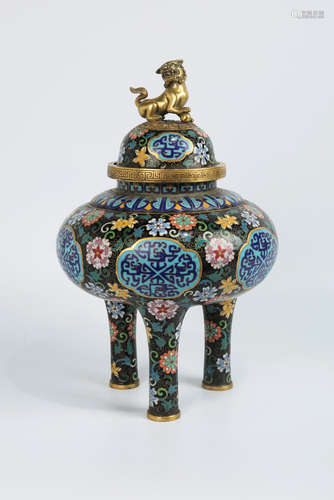 CHINESE CLOISONNE FOOLION CENSER