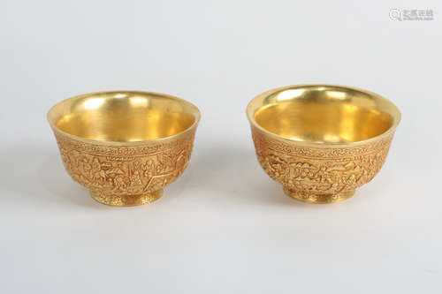 CHINESE GILT BRONZE BOWLS