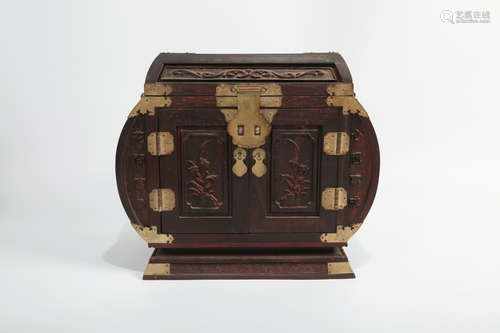 CHINESE HARDWOOD JEWELRY CABINET