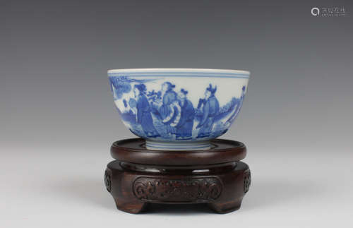 CHINESE BLUE AND WHITE PORCELAIN BOWL