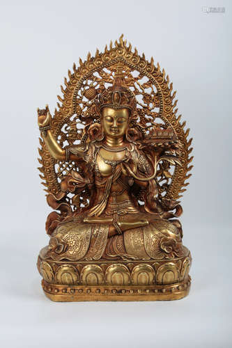 CHINESE GILT BRONZE GUANYIN