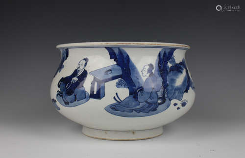 CHINESE BLUE AND WHITE CENSER