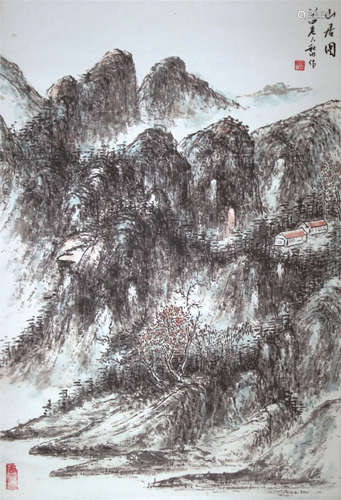 李秋水 山居图立轴