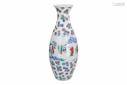 A Doucai porcelain vase, decorated with children and flowers. Marked with seal mark. China,