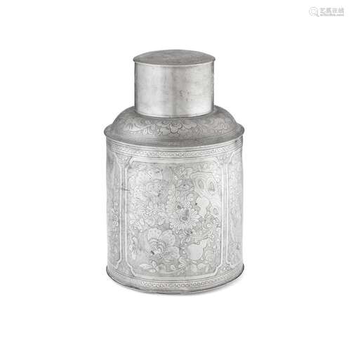 PEWTER TEA CADDY AND COVER YAN JILI MARK, REPUBLIC PERIOD 24cm high