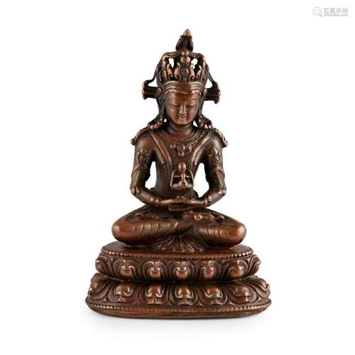 SINO-TIBETAN BRONZE FIGURE OF AMITAYUS 20TH CENTURY 13.5cm high