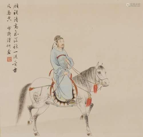 Pu Jin(1893-1966) Ink And Color On Paper,Mounted, Signed And Seal