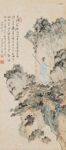 Pu Ru(1896-1963) Ink And Color On Paper,Hanging Scroll, Signed And Seals