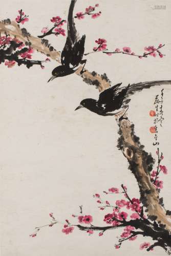 Huang Leisheng(B.1928) Ink And Color On Paper, Mounted, Signed And Seals