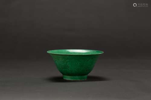 A Green Ground Dragon Bowl‘Da Ming Wanli Nian Zhi’ Mark