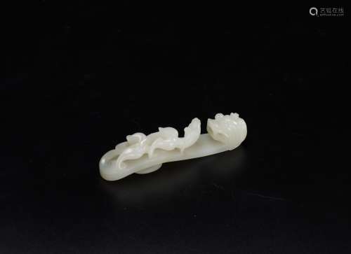 Qing-A White Jade Belt-Buckle