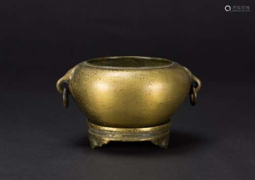 A Bronze Double Handle Censer,Yu Tang Zhen Wan’ Mark