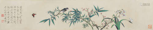 Yu Faian(1889-1959) Ink and Color On Paper,Handscroll,in Year 1940, Signed And Seals with collector of Xie Zhiliu