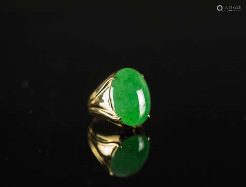 Huge Imperial Green Jadeite Gentleman’s ring
