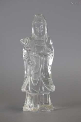 Chinese rock crystal carving of a Guanyin, 19th c.