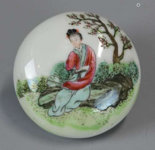 Chinese porcelain ink box, Republican period