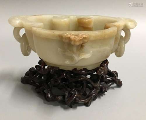 carved Chinese jade censer