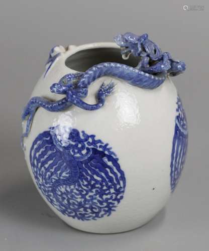 Chinese blue & white porcelain jar, Republican period