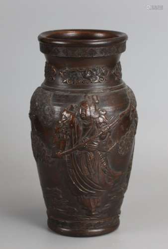 Japanese brown glazed ceramic vase, 19th c.