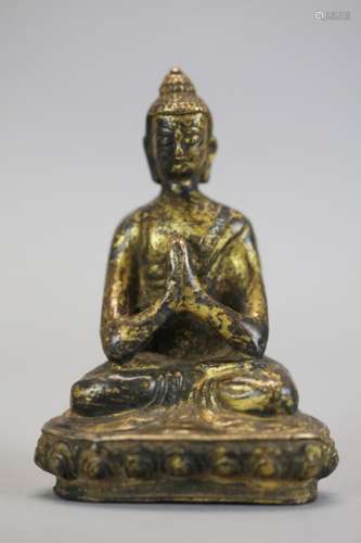 Chinese bronze seated Buddha