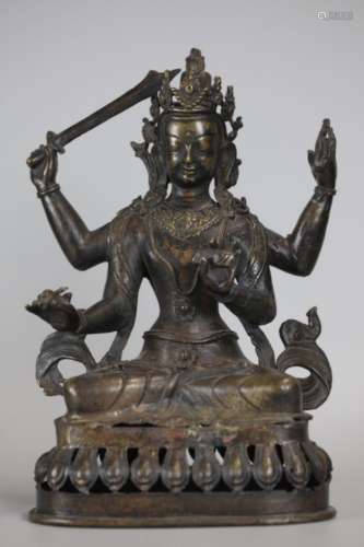 Chinese bronze Buddha, 19th c.